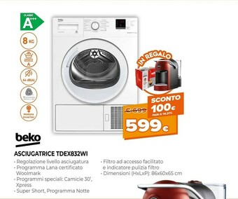 Expert Asciugatrice tdex832wi offerta