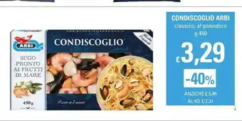 Basko Condiscoglio sugo pronto ai frutti di mare con pomodoro 450 g(ml) offerta