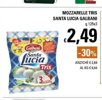 Basko Tris di mozzarella santa lucia 375 g(ml) offerta