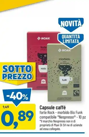 DPiù Moak capsule caffe offerta