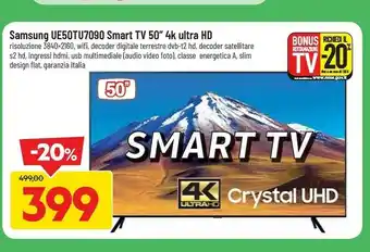 DPiù Series 7 ue50tu7090s 127 cm (50") 4k ultra hd smart tv wi-fi nero offerta