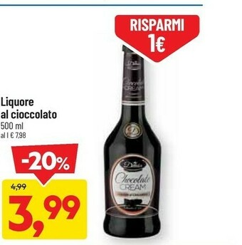 DPiù Liquore al cioccolato offerta