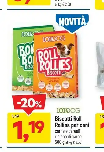 DPiù 101 dog biscotti roll rollies per cani offerta