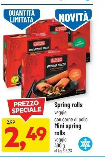 DPiù Spring rolls veggie con carne di pollo offerta