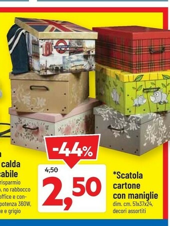 DPiù Scatola cartone con maniglie offerta
