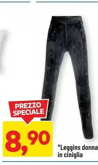 DPiù Leggins donna in ciniglia offerta