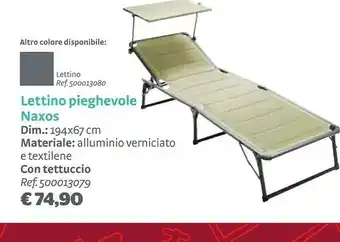 Bricocenter Lettino pieghevole naxos offerta
