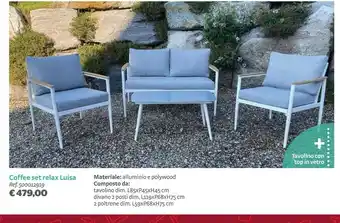 Bricocenter Coffee set relax luisa offerta