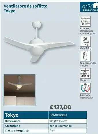 Bricocenter Ventilatore da soffitto tokyo offerta