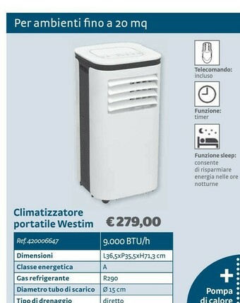 Bricocenter Climatizzatore portatile westim offerta