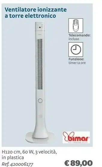 Bricocenter Ventilatore ionizzante a torre elettronico offerta