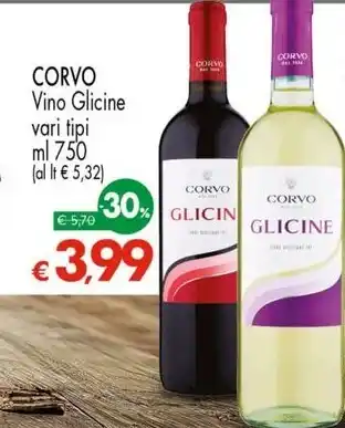 Interspar CORVO Vino Glicine vari tipi ml 750 offerta