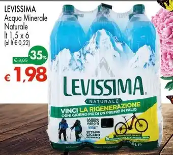 Interspar LEVISSIMA Acqua Minerale Naturale Lt 1,5 x 6 offerta