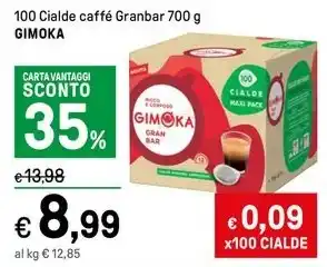 Iper La Grande 100 Cialde caffé Granbar 700 g GIMOKA offerta