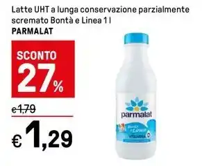 Iper La Grande Latte UHT a lunga conservazione parzialmente scremato Bontà e Linea 1 l PARMALAT offerta