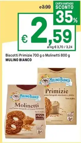 Iper La Grande Biscotti Primizie 700 g o Molinetti 800 g MULINO BIANCO offerta