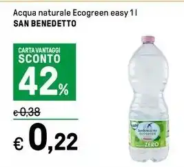 Iper La Grande Acqua naturale Ecogreen easy 1 l SAN BENEDETTO offerta