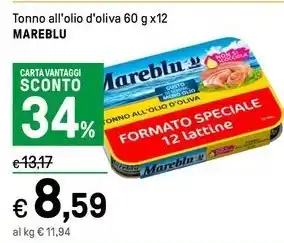 Iper La Grande Tonno all'olio d'oliva 60 g x12 MAREBLU offerta
