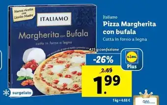 Lidl Italiamo Pizza Margherita con bufala 425 g confezione offerta