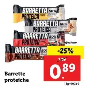 Lidl Barrette proteiche 45 g confezione offerta