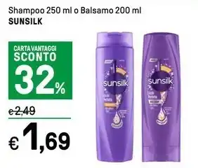 Iper La Grande Shampoo 250 ml o Balsamo 200 ml SUNSILK offerta