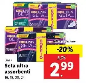 Lidl Lines Seta ultra assorbenti offerta