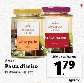 Lidl Vitasia Pasta di miso 200 g confezione offerta