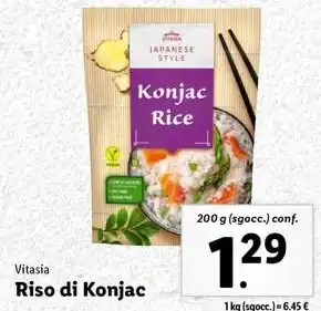 Lidl Vitasia Riso di Konjac 200 g (sgocc.) conf. offerta