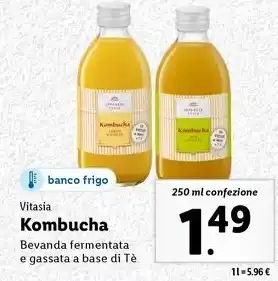 Lidl Vitasia Kombucha 250 ml confezione offerta