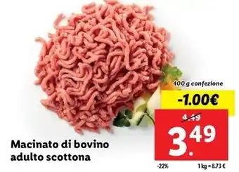 Lidl Macinato di bovino adulto scottona 400 g confezione offerta