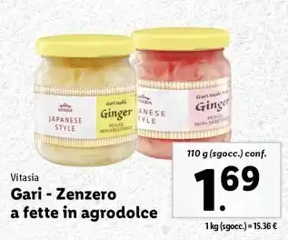 Lidl Vitasia Gari - Zenzero a fette in agrodolce 110 g (sgocc.) conf. offerta