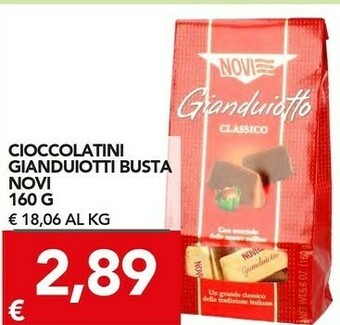 TuoDi Novi cioccolatini gianduiotti busta offerta