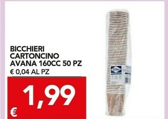 TuoDi Bicchieri cartoncino avana 160cc 50pz offerta