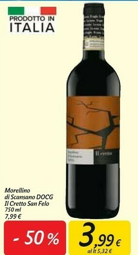 Carrefour Market San felo - morellino di scansano 750 g(ml) offerta