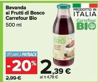Carrefour Market Carrefour bevanda ai frutti di bosco offerta