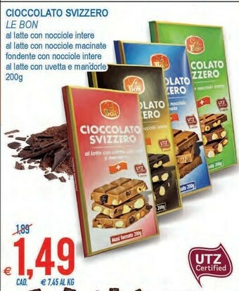 MD Discount Cioccolato svizzero fondente con nocciole intere 200 g(ml) offerta