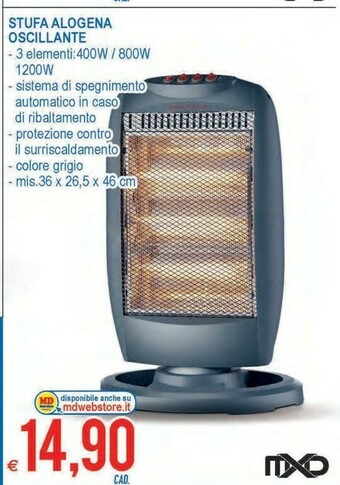 MD Discount Stufa alogena oscillante offerta