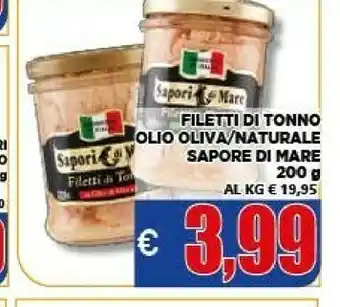 Vivo Supermercati Sapore di mare filetti di tonno olio oliva offerta