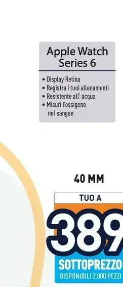 Unieuro Watch series 6 oled 40 mm blu gps (satellitare) offerta