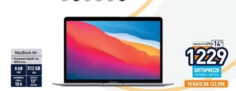 Unieuro Macbook air 13" (chip m1 con gpu 8-core, 512gb ssd, 8gb ram) - oro (2020) offerta