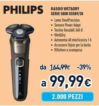 Unieuro Rasoio elettrico offerta