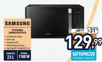 Unieuro Microonde sammg23k3575ck offerta