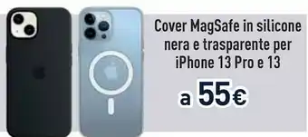 Cover magsafe in silicone nera e trasparente per iphone 13 pro e 13