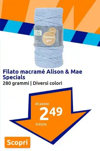 Action Filato macramé Alison & Mae Specials 280 grammi | Diversi colori offerta