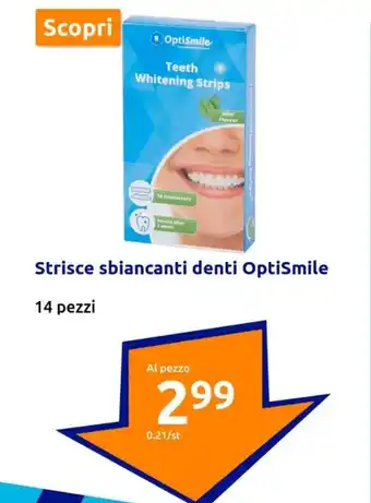 Action Strisce sbiancanti denti OptiSmile 14 pezzi offerta