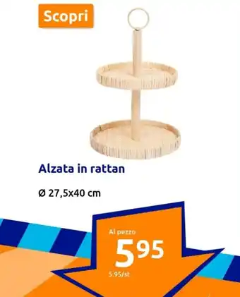 Alzata in rattan