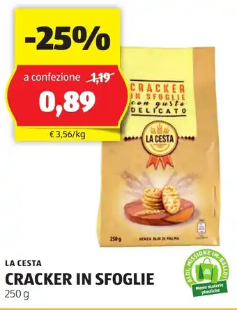 ALDI LA CESTA CRACKER IN SFOGLIE 250 g offerta