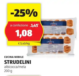 ALDI CUCINA NOBILE STRUDELINI albicocca/mela 200 g offerta