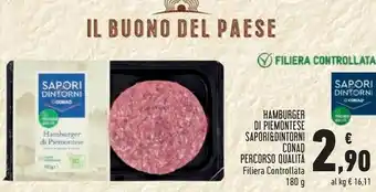 Conad City Conad hamburger di piemontese sapori e dintorni offerta