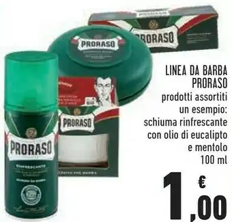 Conad Superstore Proraso linea da barba schiuma rinfrescante con olio di eucalipto e mentolo offerta